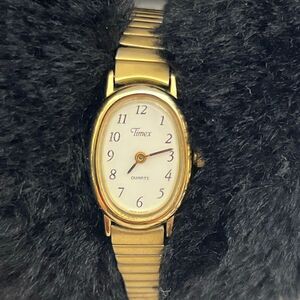 Timex Women's Gold-Tone Cavatina Oval Case 377 BA Cell Expansion Band Wristwatch